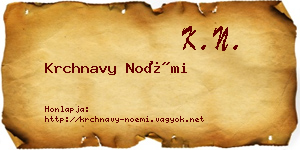 Krchnavy Noémi névjegykártya